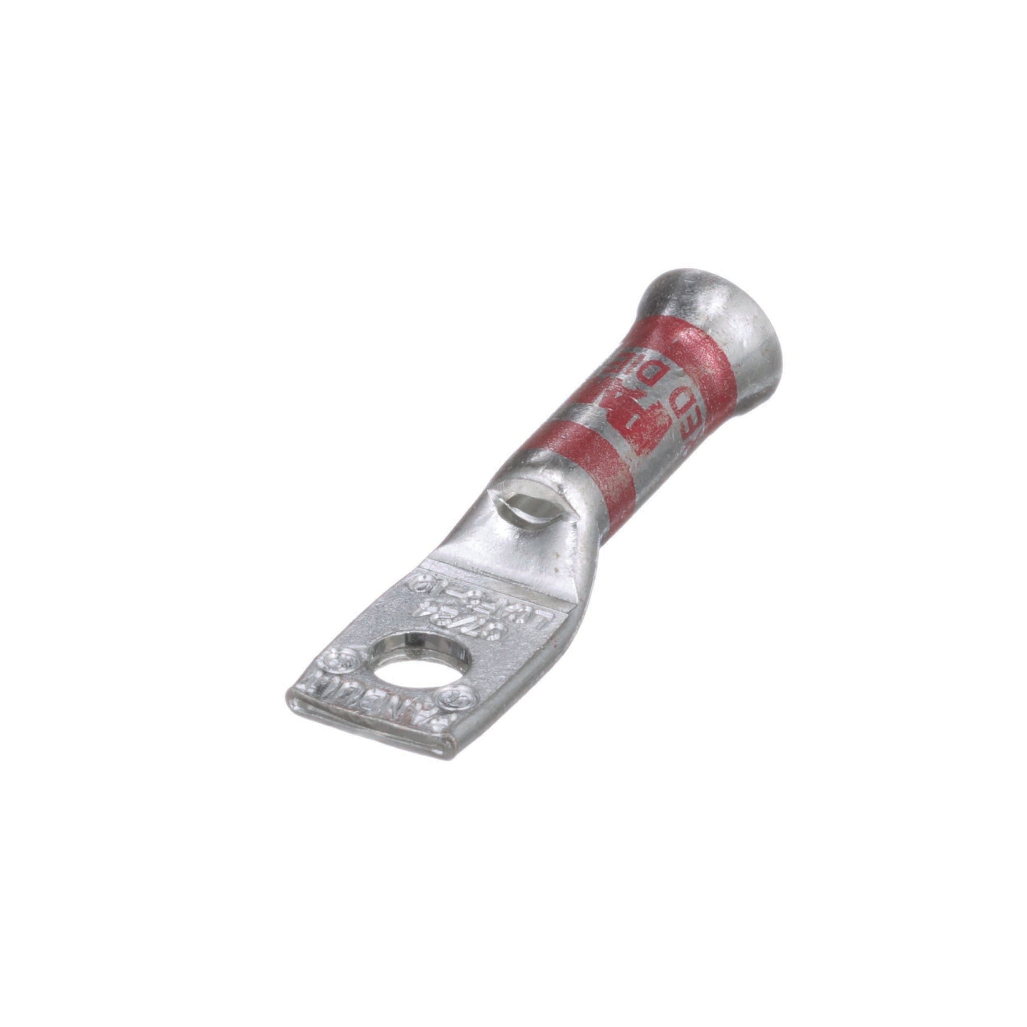 One-hole, flared barrel, #8 AWG wire, #10 stud hole.