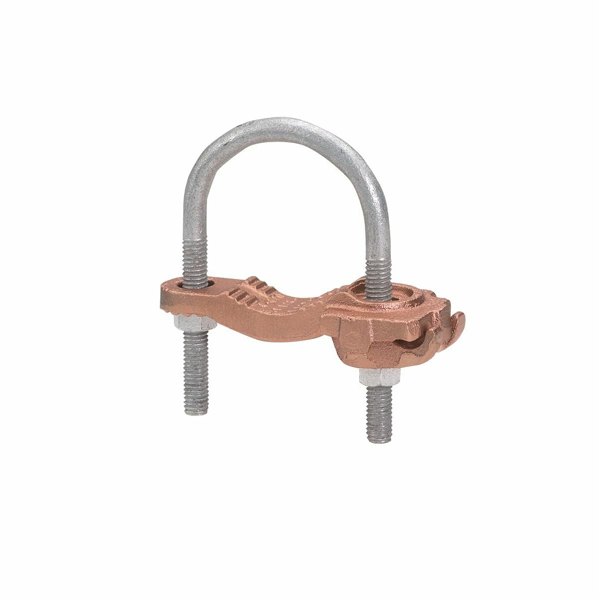 Mechanical Grounding Connector, Conductor to Water Pipe, 4-4/0 AWG, 1/2"-1" Pipe, 3/8" Stud.