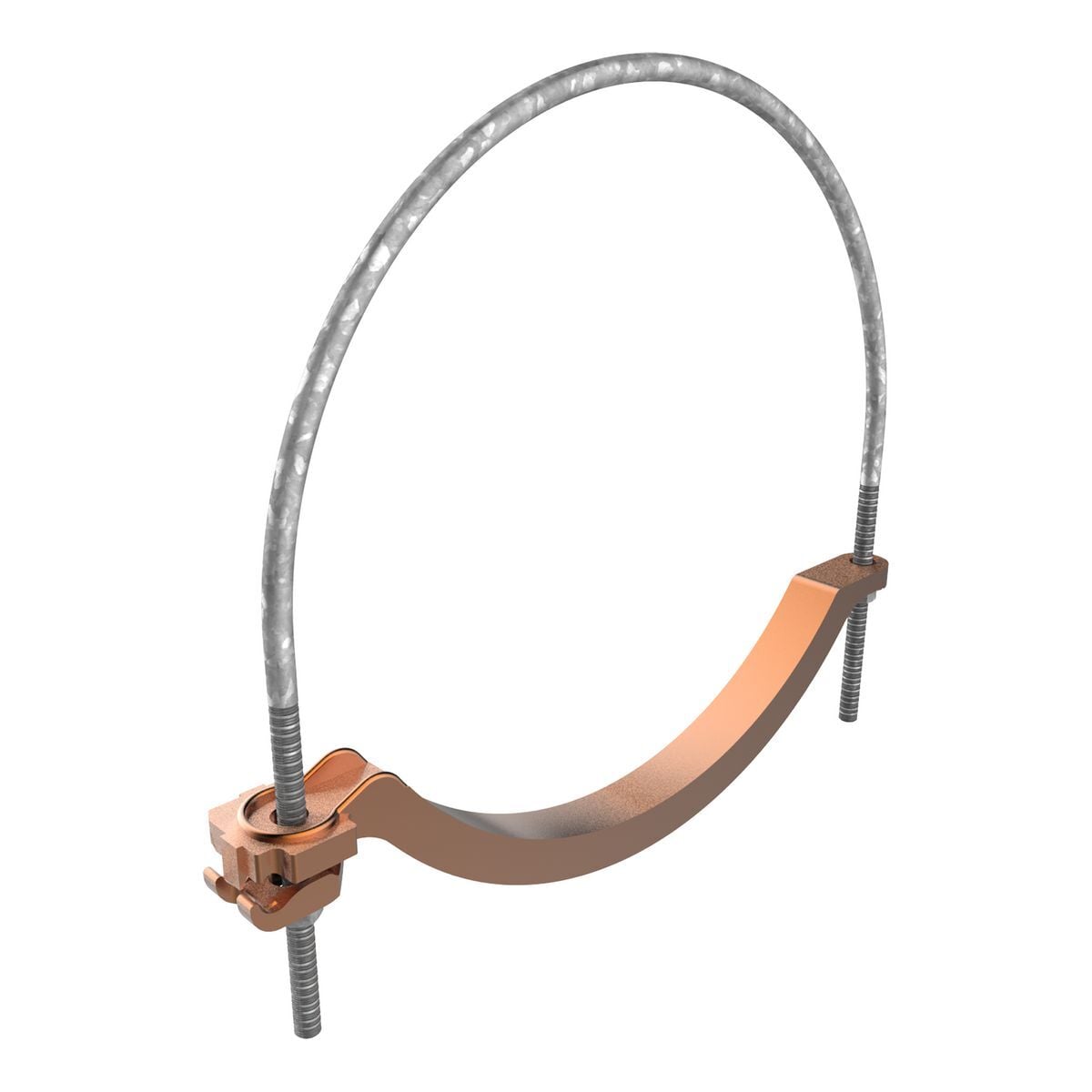 Mechanical Grounding Connector, Conductor to Water Pipe, 4-4/0 AWG, 8" Pipe, 3/8" Stud.