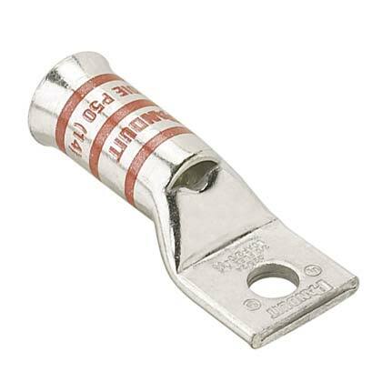 Copper Compression Lug, 1 Hole, #4 AWG, 