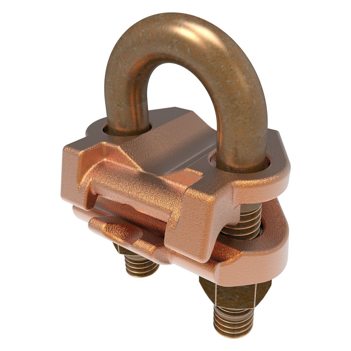 Mechanical Grounding Connector, Cable to Rod or Pipe, 4 AWG (Sol)-2/0 AWG (Str), 3/8" Pipe, 5/8"-3/4" Rod, #5-#6 Rebar, Bright Dipped.