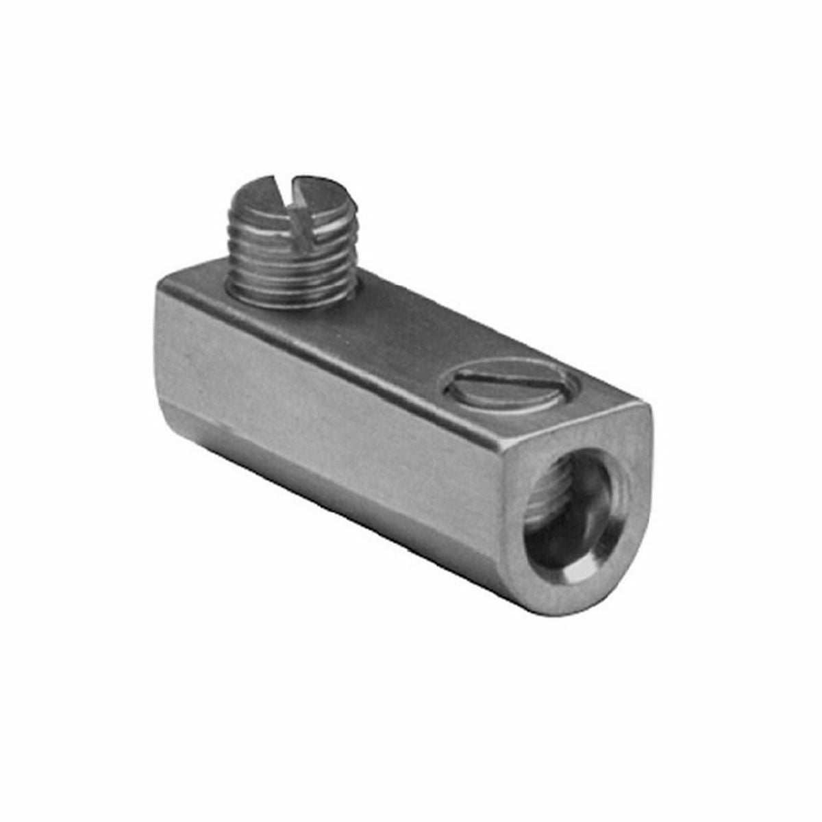 Aluminum Mechanical Splice, 1/0-14 AWG, 7/16" Screw Dia, 2 Screws, Al/Cu Rated, Tin Plated.