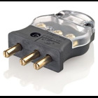 20-Amp-125 Volt, 2 Pole-3 Wire, Stage Pin, Male Plug Crimp Terminals, Black with Clear Cover