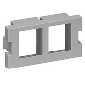 MOS Insert, 2-port QuickPort Adapter, 1 unit high, Grey