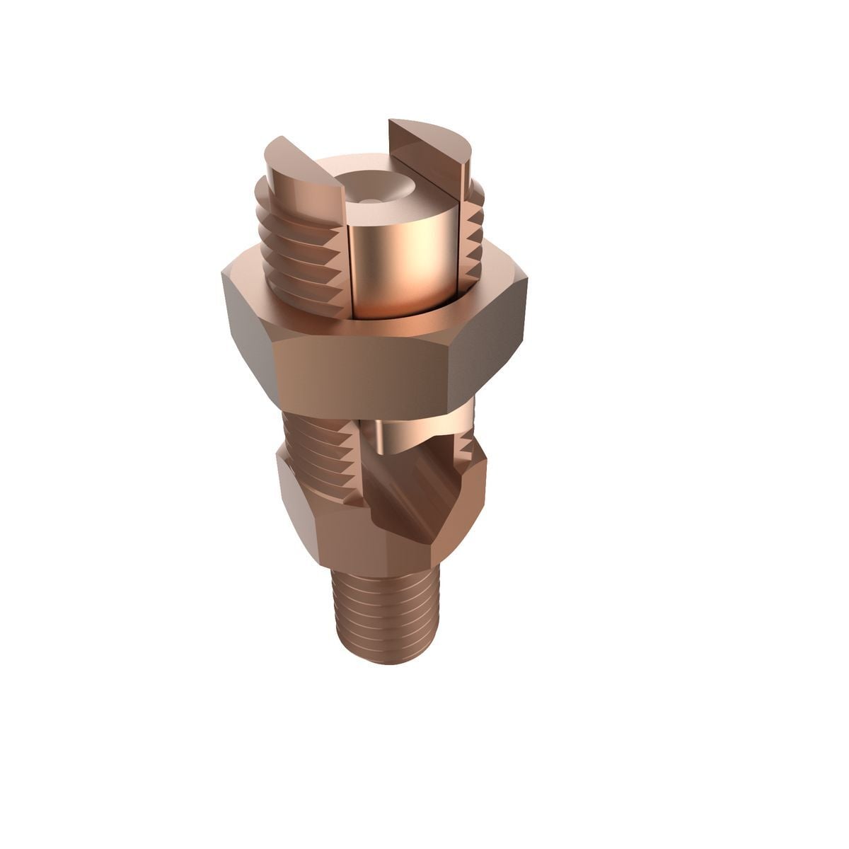 Mechanical Grounding Connector, 2 Cables to Flat, 10 - 5 AWG (Str) / 10 - 4 AWG (Sol).
