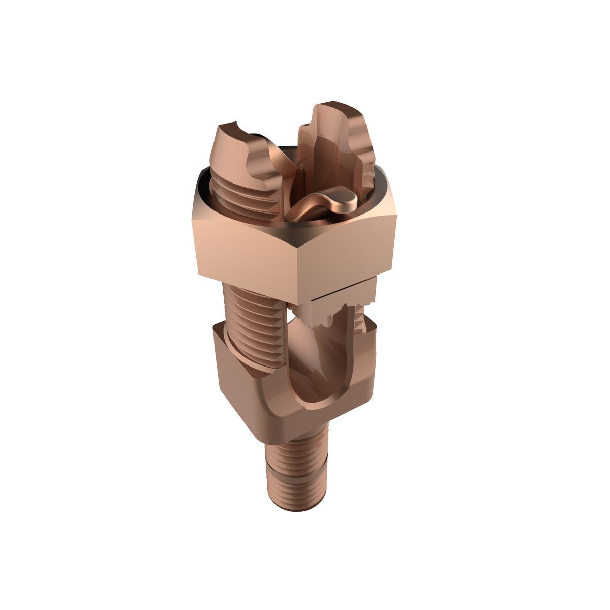 Mechanical Grounding Connector, Cable to Flat, 1-4/0 AWG, Stud Dia:5/8-11.