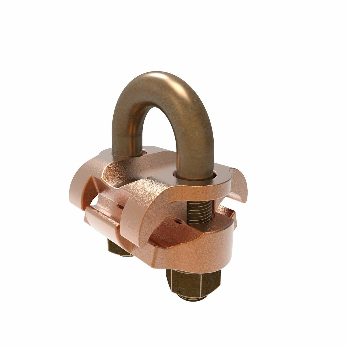 Mechanical Grounding Connector, 2 Cables to Rod or Pipe, 4 AWG (Sol.) - 2/0 AWG (Str.), 3/8" Pipe, 5/8" - 3/4" Rod, 3/8" Stud.