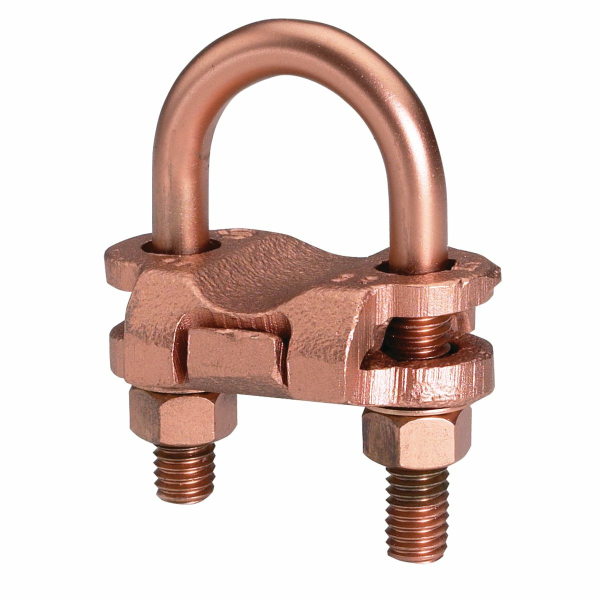 Mechanical Grounding Connector, 2 Cables to Rod or Pipe, 4 AWG (Sol.) - 2/0 AWG (Str.), 1/2" - 3/4" Pipe, 7/8" - 1" Rod, 3/8" Stud.