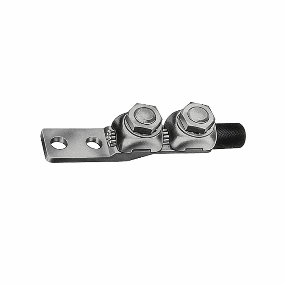 Copper Terminal, Heavy Duty, 2 Hole, 400-500 kcmil, 1/2" Stud, 1-3/4" Stud Hole Spacing, 1 Screw.