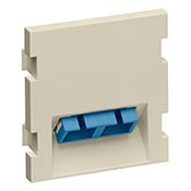 MOS Insert, Duplex SC Fiber Adapter with Zirconia Ceramic Sleeve, 45° exit, 2 units high, ivory. For use with Single-Mode and Multi-Mode fiber.