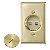 QuickPort Floor Jack Assembly, 6P6C x 6P6C.  Assembly includes wallplate, insert, jacks, and screw cap.