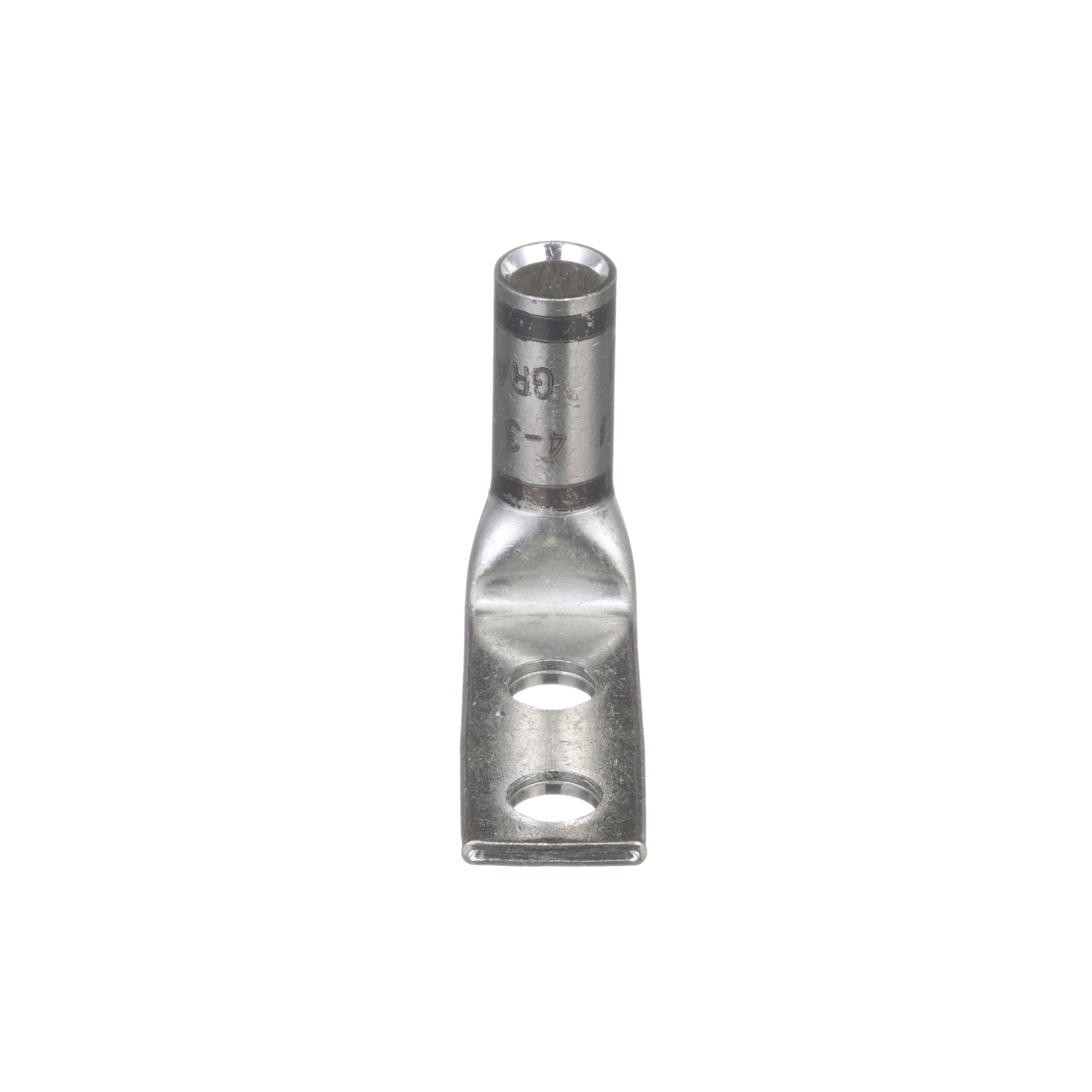 Copper Compression Lug, 2 Hole, #4 - #3 