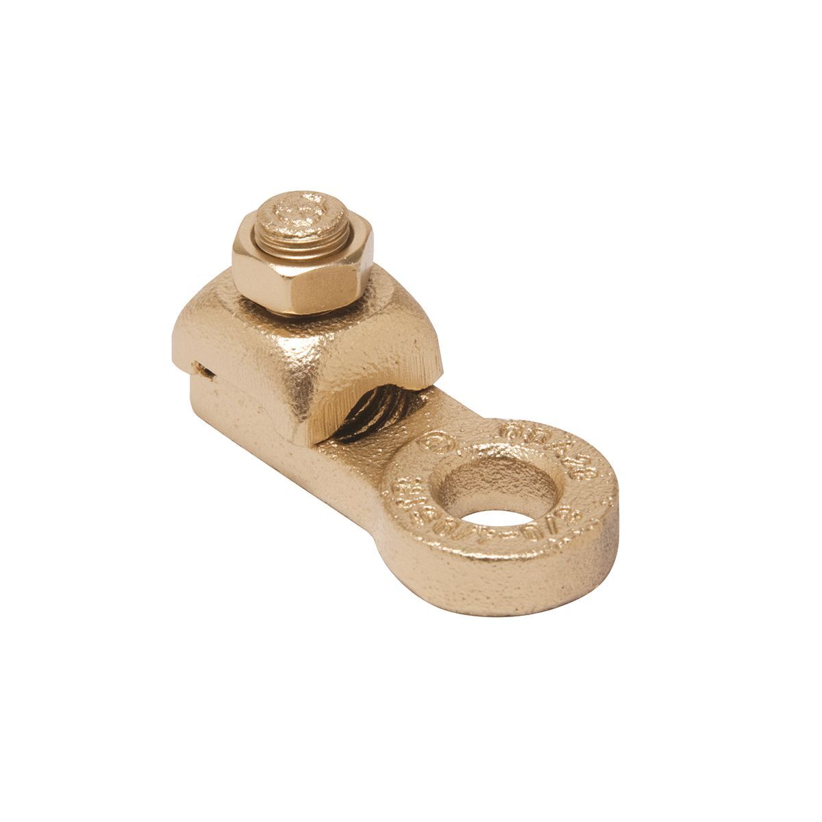 Copper Terminal, 1 Hole, 1/0-2/0 AWG (Str), 1/2" Stud, 1 Screw.
