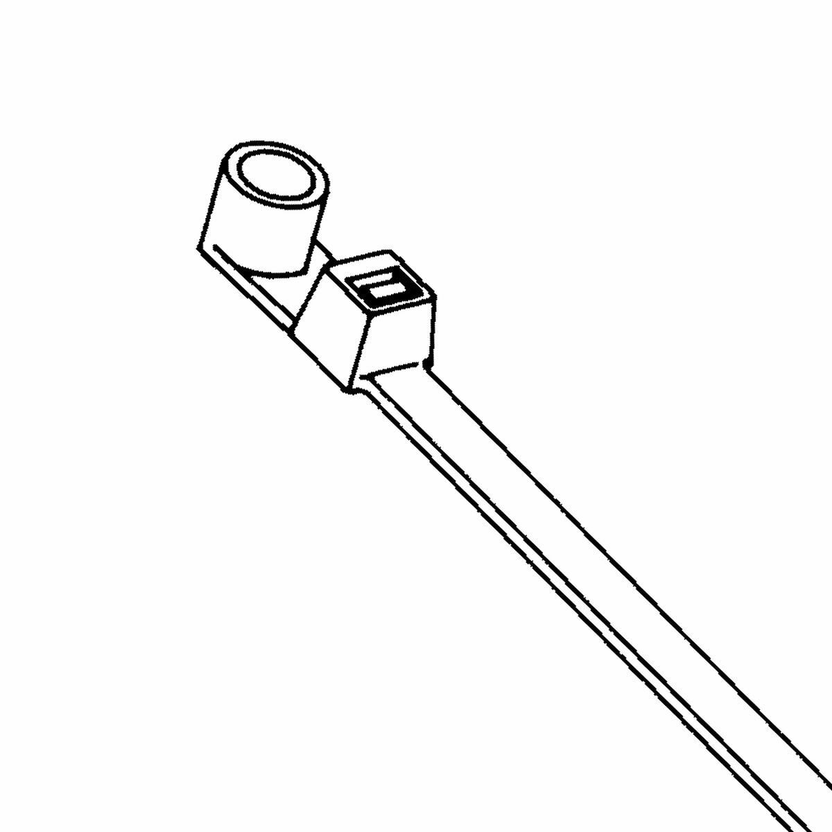 Natural Nylon 6/6 Mounting Hole Cable Tie, #10 Stud, 1.75" Max. Bundle Dia, 50 Lbs, 8.50" Long.