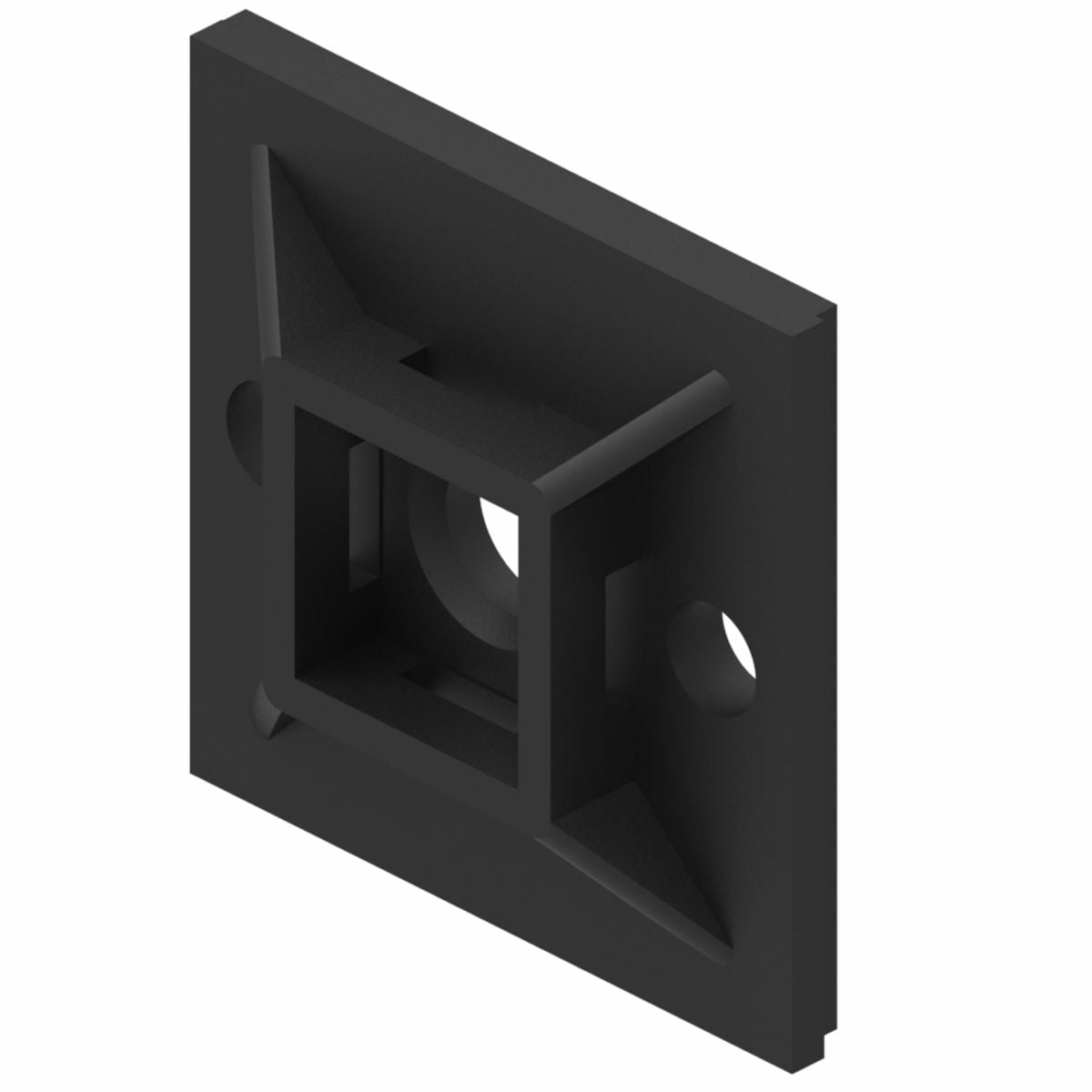 BURNDY, Cable Tie Mount Base, UNIRAP, Number Of Entries: 4-Way, Mount Size: 1.125 IN Length X 1.125 IN Width X 0.19 IN Thickness, Material: Nylon 6/6, Color: White, Mounting: Rubber Adhesive, Maximum Tie Width: 0.2 IN.