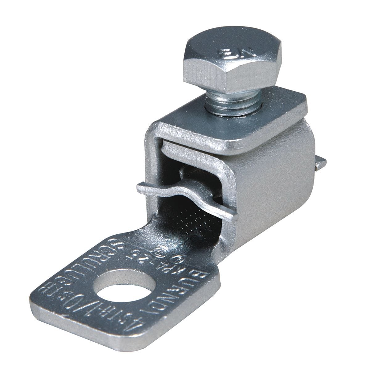Copper Terminal, 1 Hole, 4-1/0 AWG (Str), 5/16" Stud, 1 Screw, Tin Plated.