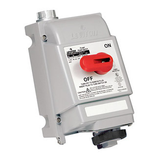 20 Amp, 600 Volt 3-Phase, IEC 309-1 & 309-2, 3P, 4W, Mechanical Interlock North American Pin & Sleeve Receptacle, Hub Sold Separately (See Leviton Cat Number HUB-xxx), Industrial Grade, IP67, Watertight, Non-Fused - BLACK