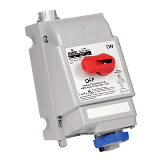 20 Amp, 120/208 Volt 3PY, IEC 309-1 & 309-2, 4P, 5W, Mechanical Interlock North American Pin & Sleeve Receptacle, Industrial Grade, IP67, Watertight, Non-Fused - Blue
