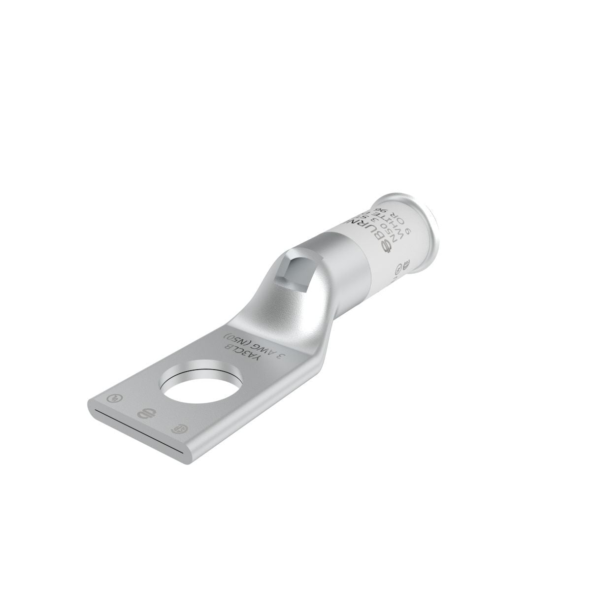 3 AWG, #4 FLEXG,H,I,K,MDLO CU, One Hole, 5/16 Stud Size, Standard Barrel, Bell End, Tin Plated, UL/CSA, 90?C, Up to 35kV, White Color Code, 9 CODE1016 FLEX Die Index.