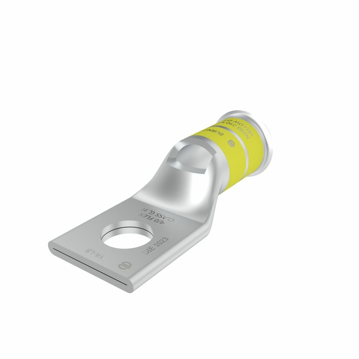 250 kcmil, 4/0 FLEXG & H CU, One Hole, 1/2 Stud Size, Standard Barrel, Bell End, Tin Plated, UL/CSA, 90?C, Up to 35kV, Yellow Color Code, 16 CODE1023 FLEX Die Index.