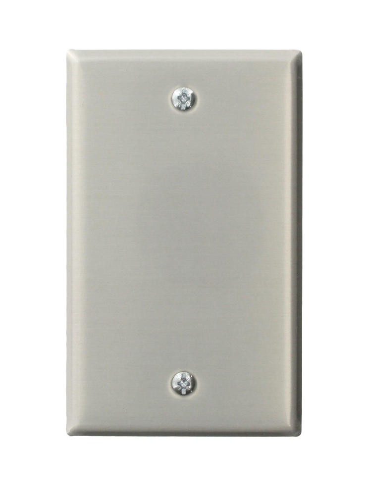1 Gang Wallplate, Blank, Standard Size, Aluminum