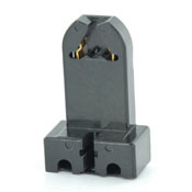Medium Base, Bi-Pin, Fluorescent Lampholder, Pedestal, 10 Pack, Black