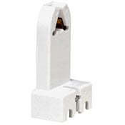 Medium Base, Bi-Pin, Standard Fluorescent Lampholder, Pedestal, Screw Mount, Turn-Type, 2-Screw Terminal, White