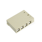 QuickPort Surface Mount Housing, 4-Port, Ivory