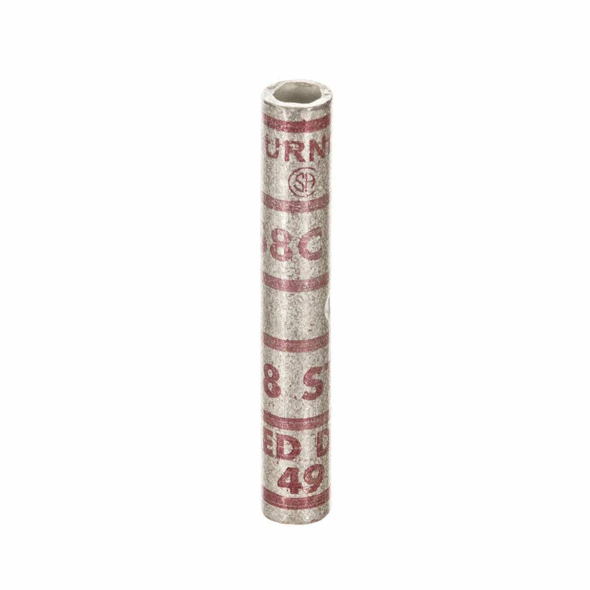 8 AWG CU, Long Barrel, Internal Chamfer, Tin Plated, UL/CSA, 90?C, Up to 35kV, RED Color Code, 49 Die Index.