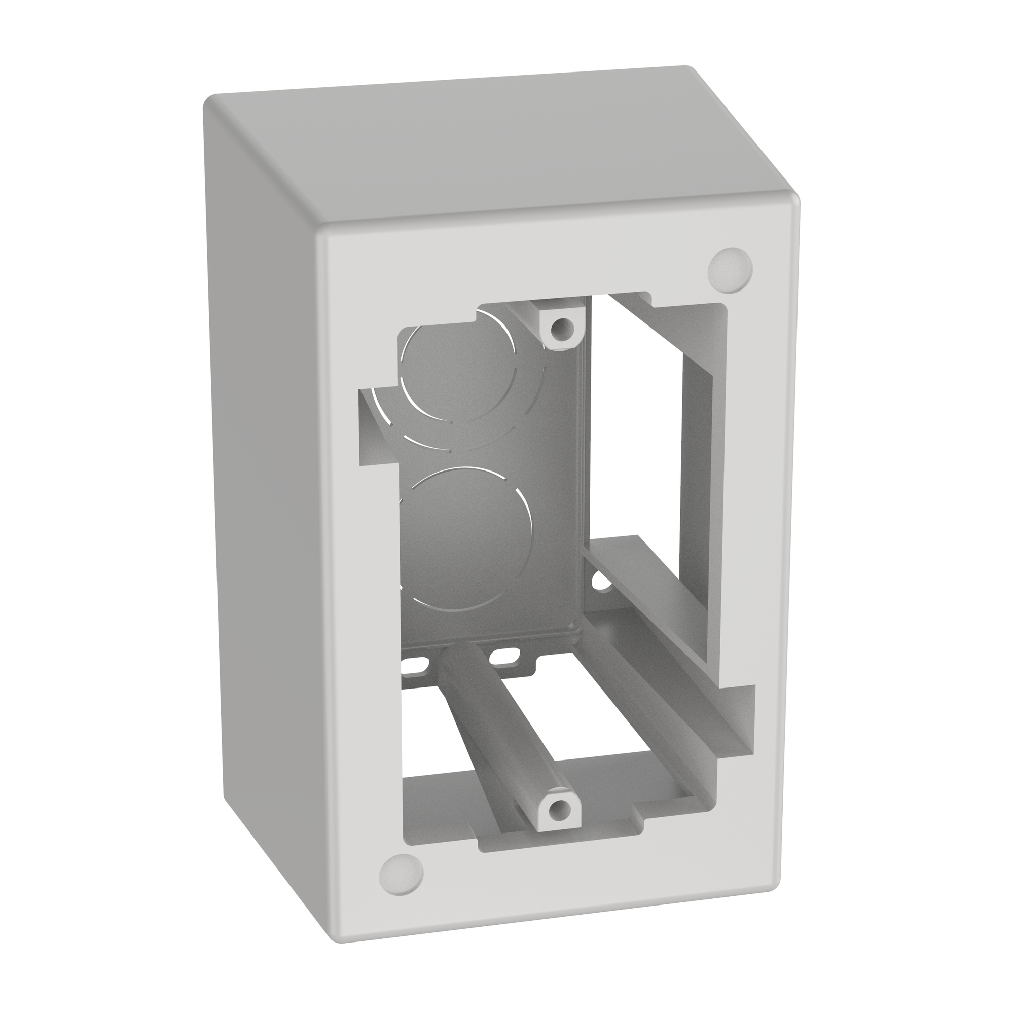 JB1DWH-A 1-Piece 1-Gang Low Voltage Outlet Box, 5.23 in L x 3.48 in W x 2-3/4 in H, ABS, White