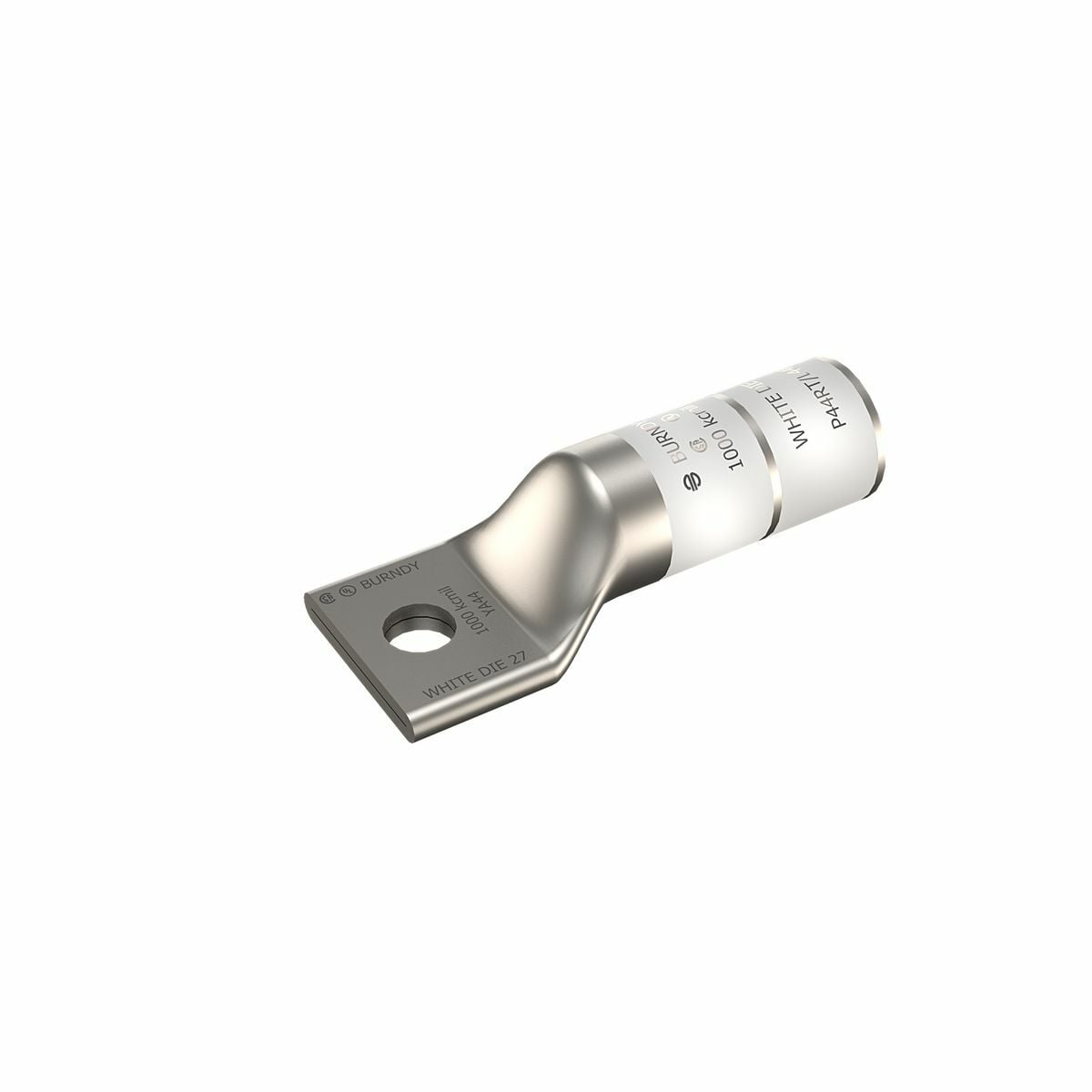 1000 kcmil CU, One Hole, 5/8 Stud Size, Long Barrel, Internal Chamfer, Tin Plated, UL/CSA, 90?C, Up to 35kV,WHITE Color Code, 27 Die Index.