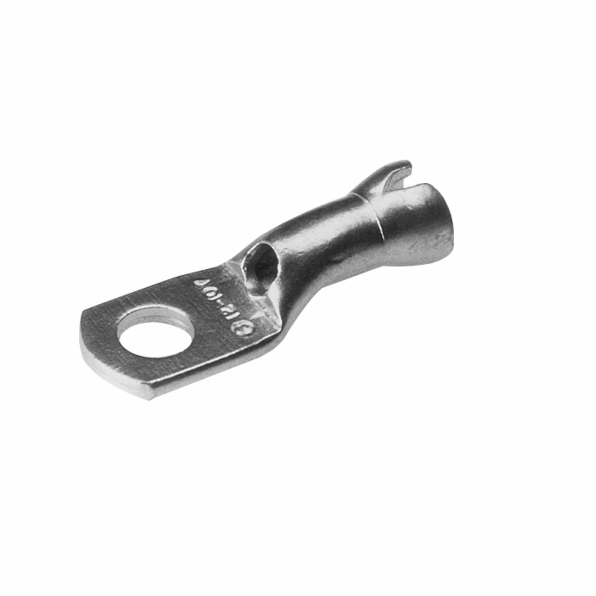 Seamless Copper Tube Uninsulated Ring Terminal, 12-10 AWG, 8-10, 1.05 in L, .38 in W.