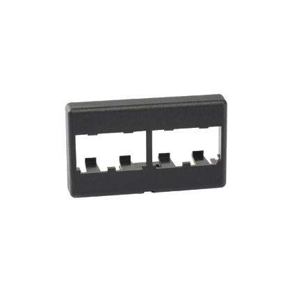 Furniture Faceplate, 4 port, Black      