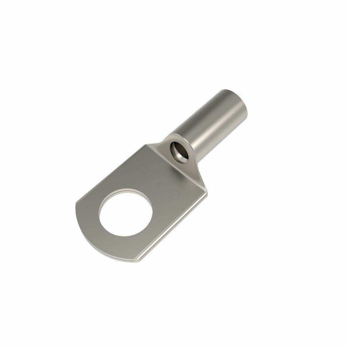 Copper Compression Lug, 1 Hole w/ Inspection Window, 14-10 AWG/12-10 AWG, 5/16" Stud, Short Barrel, Tin Plated.