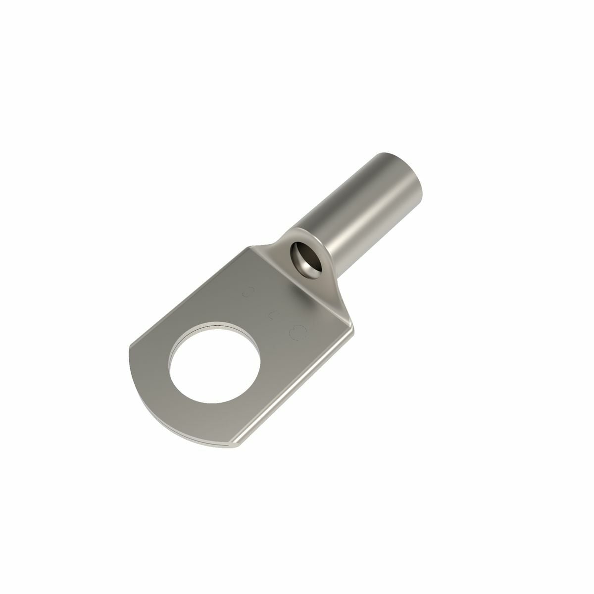 Copper Compression Lug, 1 Hole w/ Inspection Window, 14-10 AWG/12-10 AWG, 1/4" Stud, Short Barrel, Tin Plated,Wire strip length:7/16".