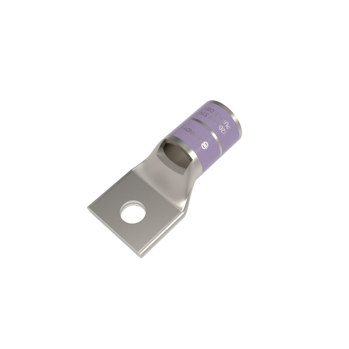 4/0 AWG CU, One Hole, 1/4 Stud Size, Standard Barrel, Inspection Window, Internal Chamfer, Tin Plated, UL/CSA 90? Up to 35kV, PURPLE Color Code, 15 Die Index.
