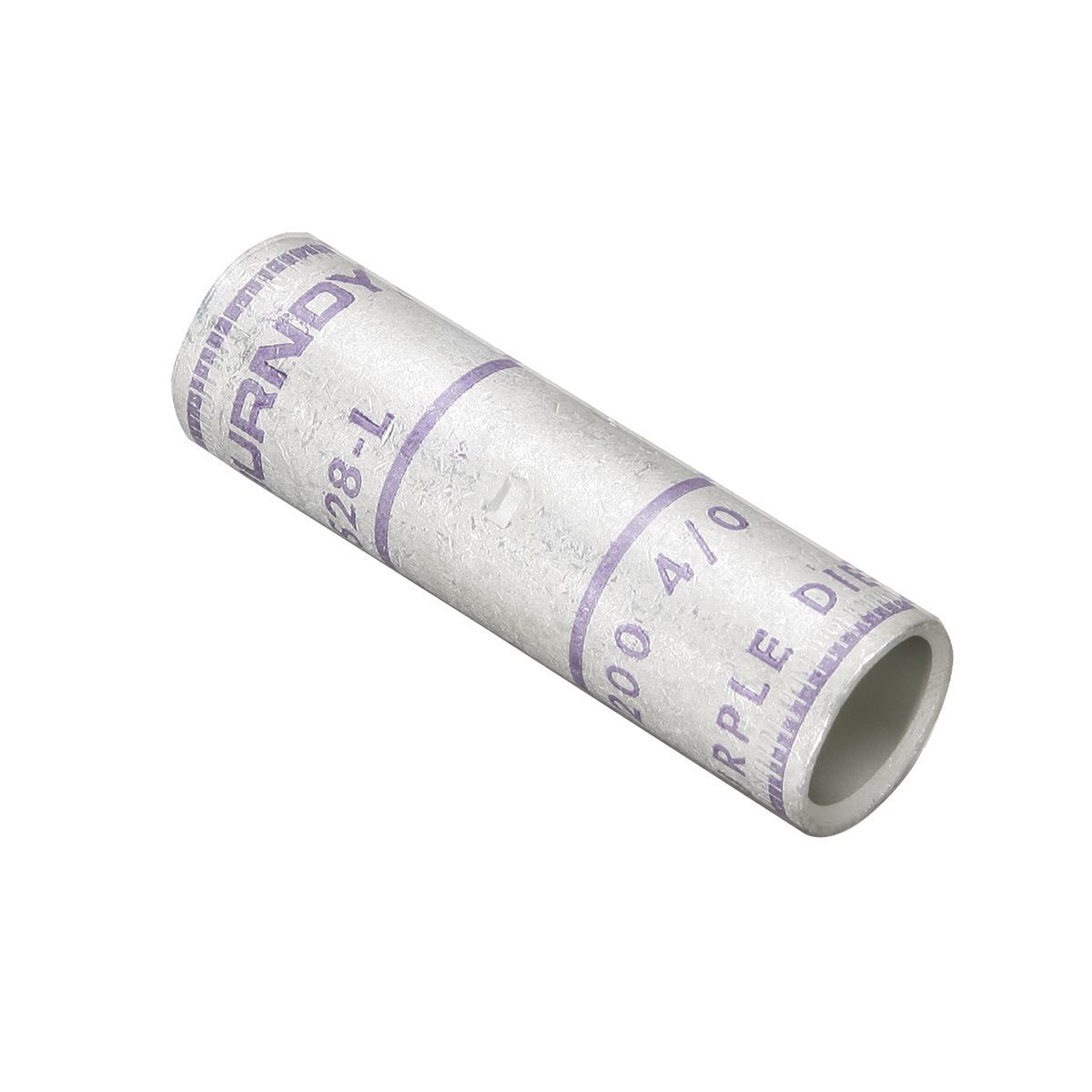 4/0 AWG CU, Standard Barrel, Internal Chamfer, Tin Plated, UL/CSA, 90?C, Up to 35kV, PURPLE Color Code, 15 Die Index.