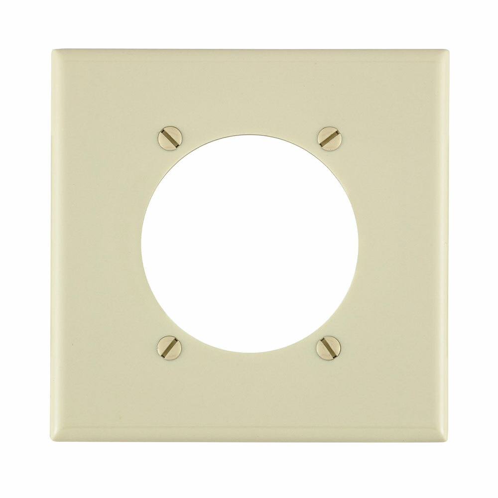 2-Gang Flush Mount 2.465-Inch Diameter, Device Receptacle Wallplate, Device Mount, Midway Size, Ivory