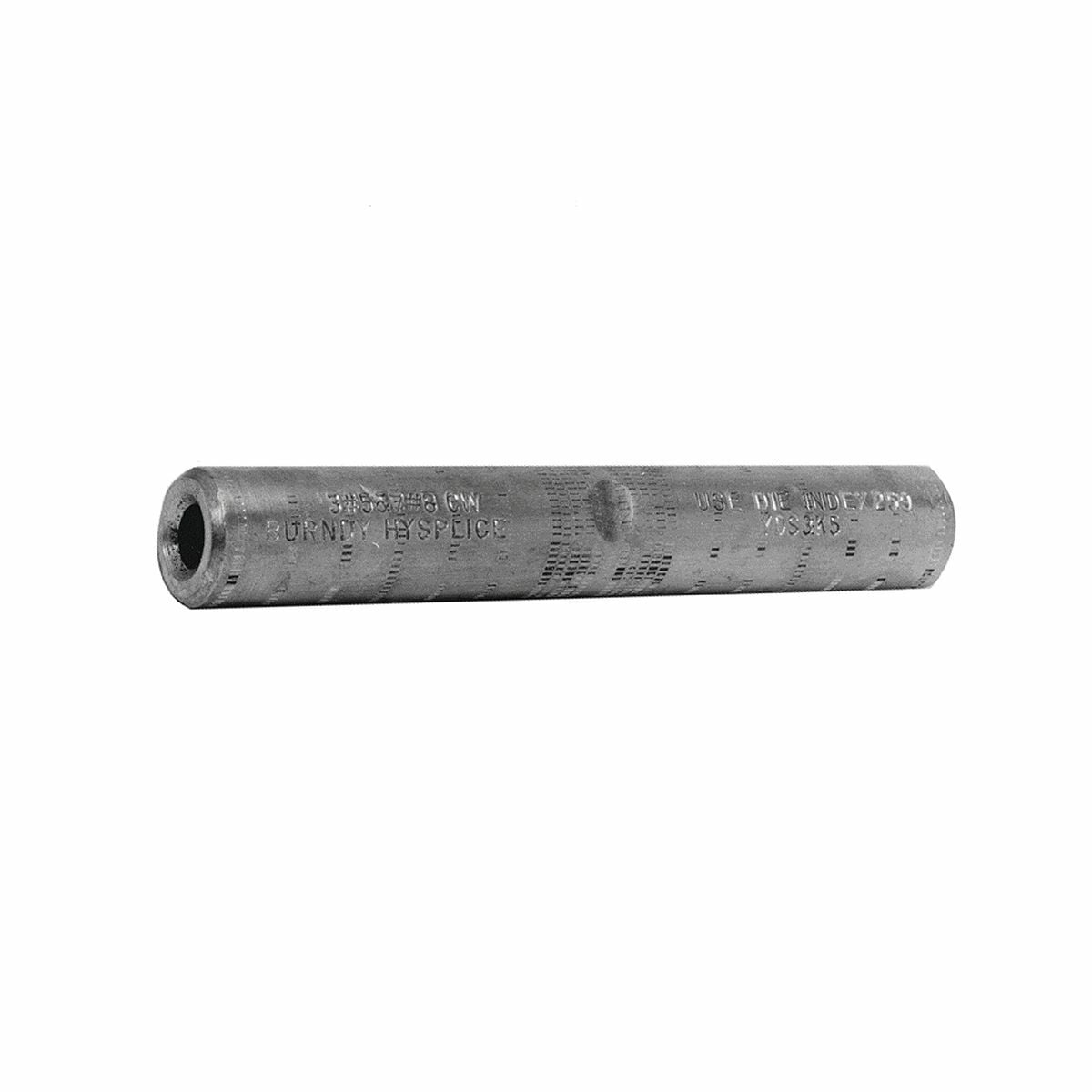 HYSPLICE Single Sleeve Full Tension Splice, Accommodates Wire: 1/0 Cu STR (Hard, Medium, or Soft Drawn), Die Index: 165, Made of copper tubing, Installed with standard tools and dies.
