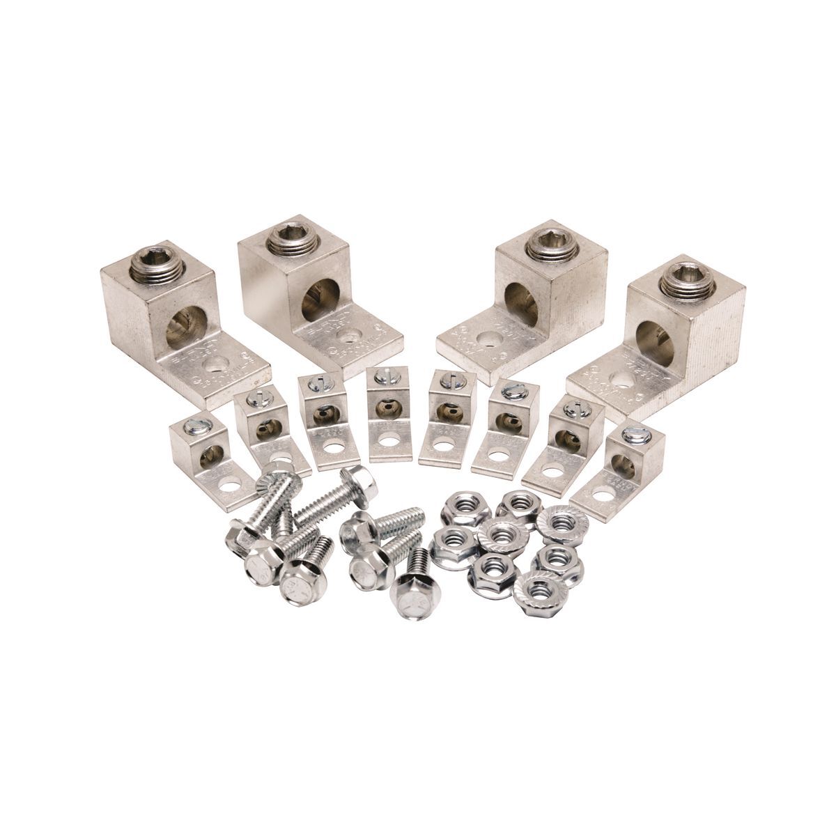 High Strength Aluminium Alloy Tranformer Lug Kit, #6 - 250 kcmil, Tin-Plated.
