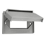 1-Gang Decora Device Wallplate Cover, Weather-Resistant, Thermoplastic, Device Mount, Horizontal Self Closing Lid, White