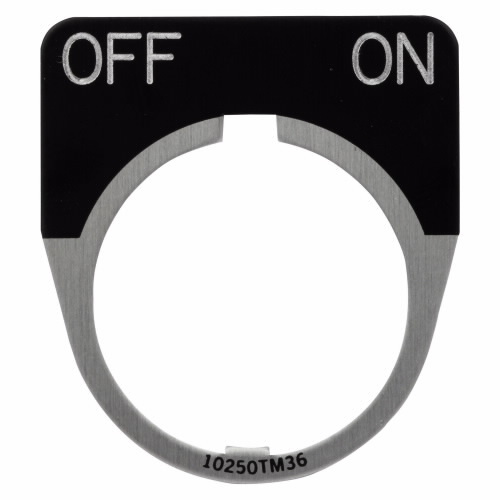 10250TM49 10250T Standard Legend Plate, 0.1 in H x 1.6 in W, Half Round Plate, Aluminum/Die Cast Zinc, Black Field