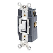 15-Amp, 120/277-Volt, Toggle Double Throw, Center Off, Maintained Contact, Double-Pole AC Quiet Switch, White