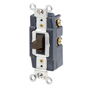 20 Amp, 120/277 Volt, Toggle Double-Throw Ctr-OFF Maintained Contact Single-Pole AC Quiet Switch, Extra Heavy Duty Spec Grade, Grounding, Back & Side Wired, - White