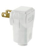 15 Amp, 125 Volt 2-Pole 2-Wire, Non-Polarized Angle Plug, White