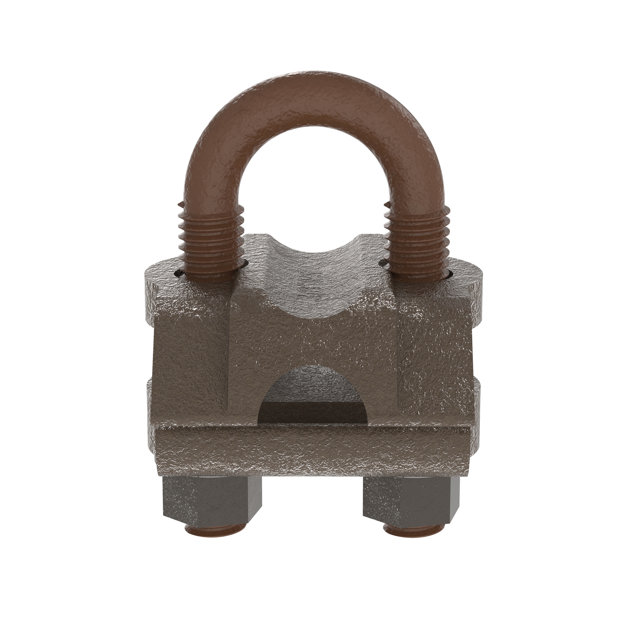 GPL-6-Q StructuredGround U-Bolt Single Cable Grounding Toe Clamp, 0.365 to 0.575 in Conduit, 5/8 to 3/4 in Rod, 2/0 AWG to 250 kcmil Conductor, Copper Alloy