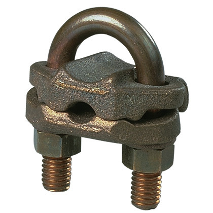 Bronze Grounding Clamp, U-Bolt, #4 SOL-2