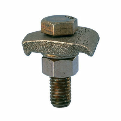 GMS-2-Q StructuredGround Grounding Toe Clamp, 9/16 in Rod, 4 to 2/0 AWG Conductor, Bronze/Silicon Bronze