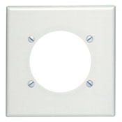 2-Gang Flush Mount 2.465-Inch Diameter, Device Receptacle Wallplate, Device Mount, Midway Size, White