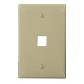 QuickPort Midsize Wallplate, Single Gang, 1-Port, Ivory